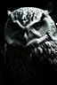 Placeholder: Closeup of a white owl. Evil. Dark. Black magic. No detailed background.Magical. Epic. Dramatic, highly detailed, digital painting, masterpiece Negative: worst quality, blurry, bad quality, grayscale,malformed face, deformed, deformed face, deformations