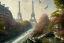 Placeholder: Senna+river+Bar on garden rooftops +Paris mixed new york +Skyscraper +steampunk+biopunk+alphonse mucha, greg rutkowski,matte painting, cryengine, hyper detailed, felix kelly, fantasy art, seb mckinnon