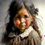 Placeholder: little girl with big, sad, dark brown sparkling eyes, Jean-Baptiste Monge Started from image: