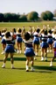 Placeholder: cheerleating team on filed pratasing