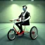 Placeholder: mentally ill man riding a tricycle