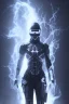 Placeholder: All Black suit Ana de Armas soldier, ghost, wearing high tech mask, white smoke, dark, rage, sorrow, high definition, ultra 8 k, volumetric lighting, blue fire, fog