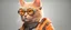 Placeholder: Cyberpunk orange cat with fancy glasses, hyper realistic, full body portrait, 3d rendering