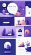 Placeholder: illustrations with a simple art style that show home page use dark blue-purple and RGB 00FF00 and minimal