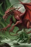 Placeholder: a red dragon fighting cthulhu in R'lyeh. style of Larry Elmore.