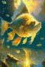 Placeholder: cartoon Lagging fish with pixels, , digital art, beautiful, golden hour, sharp focus, ultra detailed, astral, magic, surreal, by Andon Harav, Ivan Shishkin, John Berkey, masterpiece, award winning painting, renowned artists,