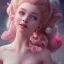 Placeholder: fairy, smiling, pink, green, beautiful, hyperrealism, masterpiece, expert, cinematic lighting, sharp focus, 8K, pastel, macro lens, woman, detailed, flower