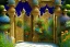 Placeholder: intricate ornate gate, garden, path, flowers, fine detail, acrylic paint, Symbolism