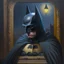 Placeholder: An oil painting of a dark universe masonic sad batman