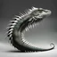 Placeholder: 3D rendering of Expressively detailed and intricate of a hyperrealistic “lizard tail”: side view, scientific, single object, glossy white, black background