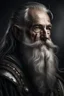 Placeholder: Portrait of a fantasy man, old, grey beard, warrior