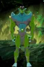 Placeholder: alien From Ben 10 cartoon. Strong, fit body. From his faction. Shark. Advanced jewels and metal. Dark magic. Power and luxury