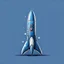 Placeholder: blue rocket cartoon stylized