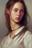 Placeholder: Peder Mork Monsted style, nineteen-year-old girl, bust portrait,