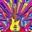 Placeholder: PEACE electric guitar psychedelic hippie trippy acid LSD PEACE GUITAR peacesign ART LIKE '60s Pop Artist Peter Max 69