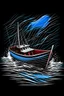 Placeholder: masterpiece, best quality, Siberian boat in the water, simple logo background, in the style of japanese manga, duotone, professional quality panting, ultra detailed, joyful lightning, multiple colors with some shades, half body shot