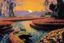 Placeholder: Beautiful epic sunset, logan's run 1976 movie influence, cosmic, people, rocks, holiday influence, river, flowers, very epic and philosophic, gustave caillebotte impressionism paintings