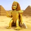 Placeholder: saint seiya egypt pharaho muppet toy real, desert and pyramid