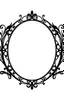 Placeholder: silhouette of an ornamental oval picture frame, black on white vector