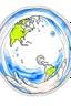 Placeholder: Hand painted of the Earth covered in a giant bubble cartoon