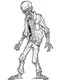 Placeholder: outline art for halloween coloring pages with zombie, white background, Sketch style, full body, only use outline, clean line art, white background, no shadows and clear and well outlined, coloring page for kids,