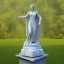 Placeholder: marble statue in a park , shelled, anti-realism