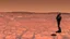 Placeholder: A Tesla's 'Model S Plaid' is doing donuts, in the 'Cydonia' region, on planet Mars. CINEMATIC. WIDE ANGLE LENS.