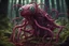 Placeholder: Rare parasite creature holding a girl meanwhile many worms streaming from his eyes in the forest, fullbody, macro photography, darkred tones,high detailed, 3d pixar disney the cinematic FKAA, TXAA, and RTX graphics technology employed for stunning detail.