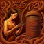 Placeholder: opening a can of worms, neo surrealism, by Michael Hutter, by Igor Morski, smooth beautiful but sinister, sharp colors.