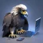 Placeholder: hacker eagle using a computer