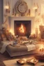 Placeholder: Create an image of a cozy and inviting living room with a fireplace and comfortable seating.