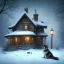 Placeholder: sad, scared, sad, lonely sad dog tied with a leash in front of a house, winter, 8k resolution, high-quality, fine-detail, intricate, digital art, detailed matte, volumetric lighting, illustration, 3D octane render, brian froud, howard lyon, selina french, anna dittmann, annie stokes, lisa parker, greg rutowski