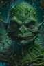 Placeholder: Swamp Thing, dark ball , ominous, facepaint, waist up portrait, intricate, oil on canvas, masterpiece, expert, insanely detailed, 4k resolution, retroanime style, cute big circular dark eyes, cinematic smooth, intricate detail , soft smooth lighting, soft pastel colors, painted Renaissance stylestyle