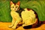 Placeholder: Portrait of a cat by Van Gogh