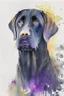 Placeholder: abstract watercolour of a black Labrador dog’s head