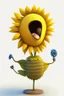 Placeholder: cheery sunflower avatar singing full body