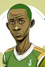 Placeholder: Nicolas Jackson Senegalese footballer ,cartoon 2d