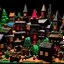 Placeholder: A black Japanese village made out of gingerbread with a hidden temple painted by Stuart Davis