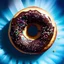 Placeholder: A realistic photo-illustration of a "Donut" imploding into chocolate!! Camilla d'Errico, Olga Kvasha, Agnes Cecile, Mae Hisanori:: beautiful and intricate details:: 4d, 16k resolution:: Fantasy cover art by Francesco Carlini :: donut colors, digital art deep blue sky.