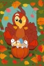 Placeholder: Cute Baby Turkey Animal Thanksgiving animated style