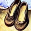 Placeholder: old shoes. style of Vincent van Gough.