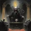 Placeholder: evil undead peaching preacher at intimidating pulpit, by John Jude Palencar and Michael Whelan and Stephen Gammell, horror art, alcohol oil painting, expansive, dark colors, vivid Lovecraftian preacher juxtaposed against an enveloping black tentacle rich nightmare, palpable textures, distressing hues, Whelan's distinctive visceral style, rich sharp color, modern horror