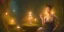 Placeholder: beautiful african lady meditating at night with candles in a enchanted jungle, fotorealistic, high quality, landscape, 17, chalice well