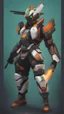 Placeholder: A close picture to Mix between Ramattra nemesis form and Genji in apex legends style