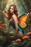 Placeholder: Gorgeous Close up Photography Beautiful Lady Butterfly with wings straddle,background wonderland, panoramic shot ,portrait, epic fantasy