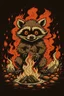 Placeholder: Raccoon burning in hell