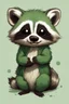 Placeholder: Green raccoon cute art