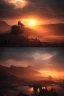 Placeholder: highly detailed post apocolyptic scene, sunset, illustration, cinematic lighting, 4k, 8k, octane render, digital concept art, trending on artstation, pinterest, extremely detailed, ambient lighting.