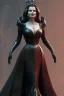 Placeholder: Geena Davis as evil queen in black leather gown, evil, busty, cleavage, curvy, angry, stern look. character design by cory loftis, fenghua zhong, ryohei hase, ismail inceoglu and ruan jia. unreal engine 5, artistic lighting, highly detailed, photorealistic, fantasy