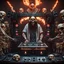 Placeholder: DJ Jazzy Jesus, insanely detailed DJ booth in hell, MID set, speakers and equipment made of bone, anatomically correct, add more skulls in th audience, photorealism, vray, 8k 3d